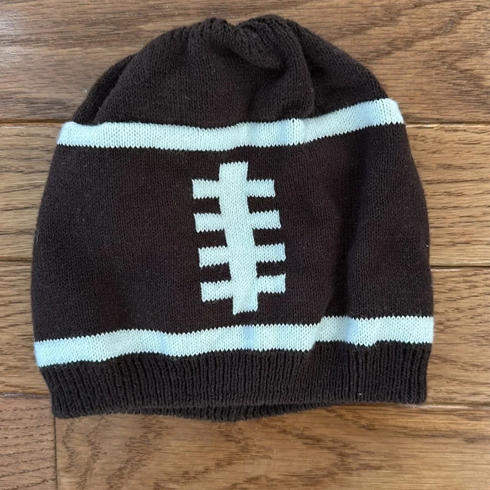 🤎🩶 ZUTANO & CHILDREN'S PLACE Baby Hat gray football 6 months hat EUC